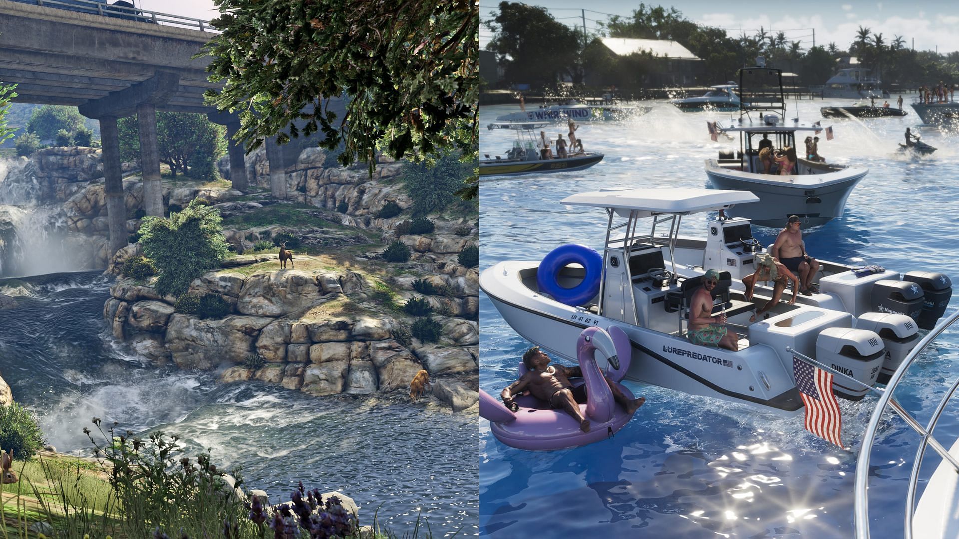 GTA 5 vs GTA 6 graphics: Water comparison (Images via Rockstar Games)